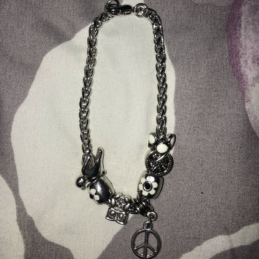 Silver charm bracelet